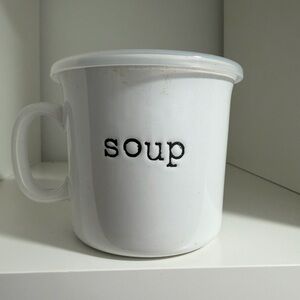 Joseph White Soup Mug with Timer Lid